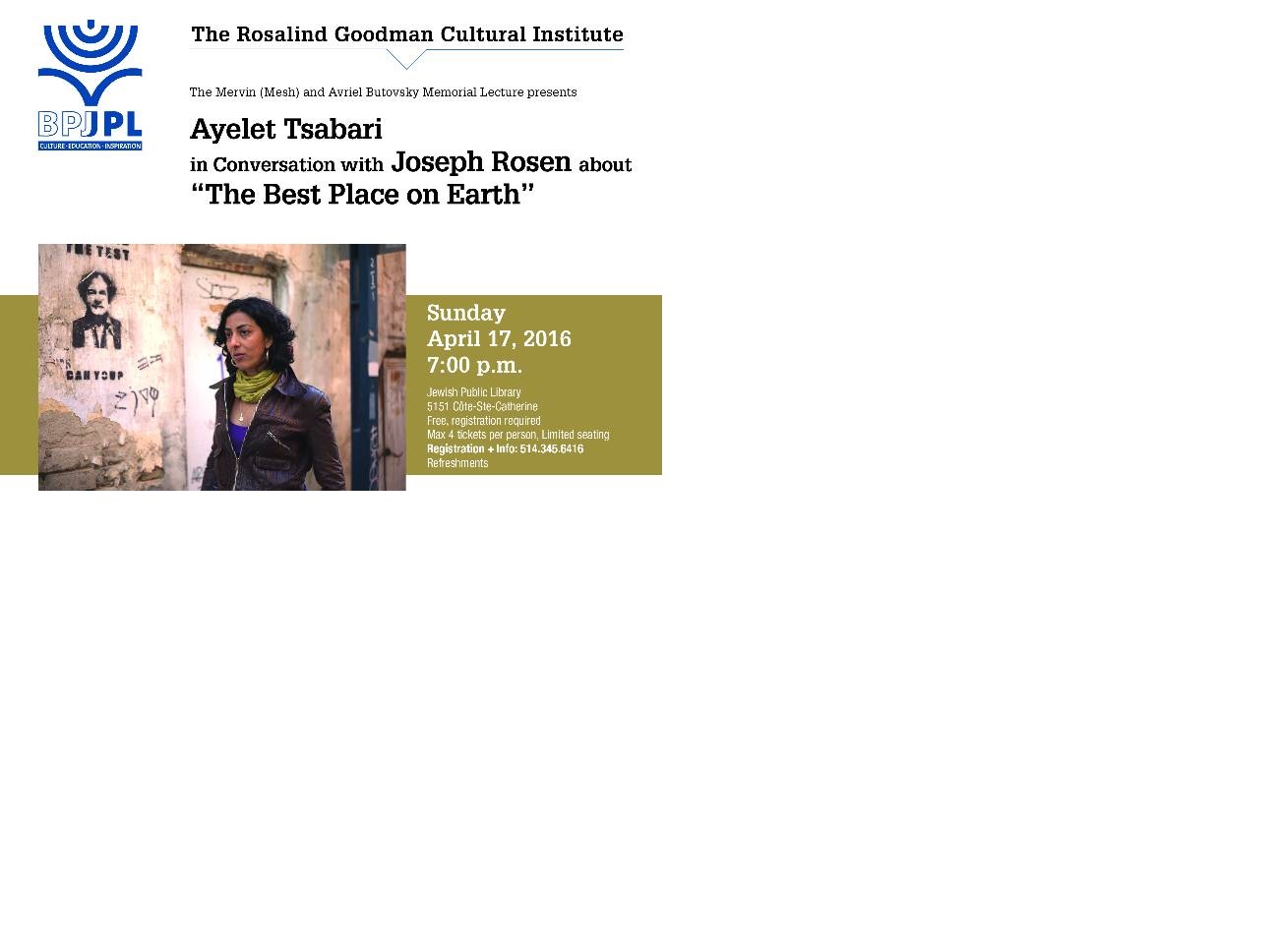 Title details for Ayelet Tsabari in conversation with Joseph Rosen about The best Place on Earth by Tsabari, Ayelet - Available